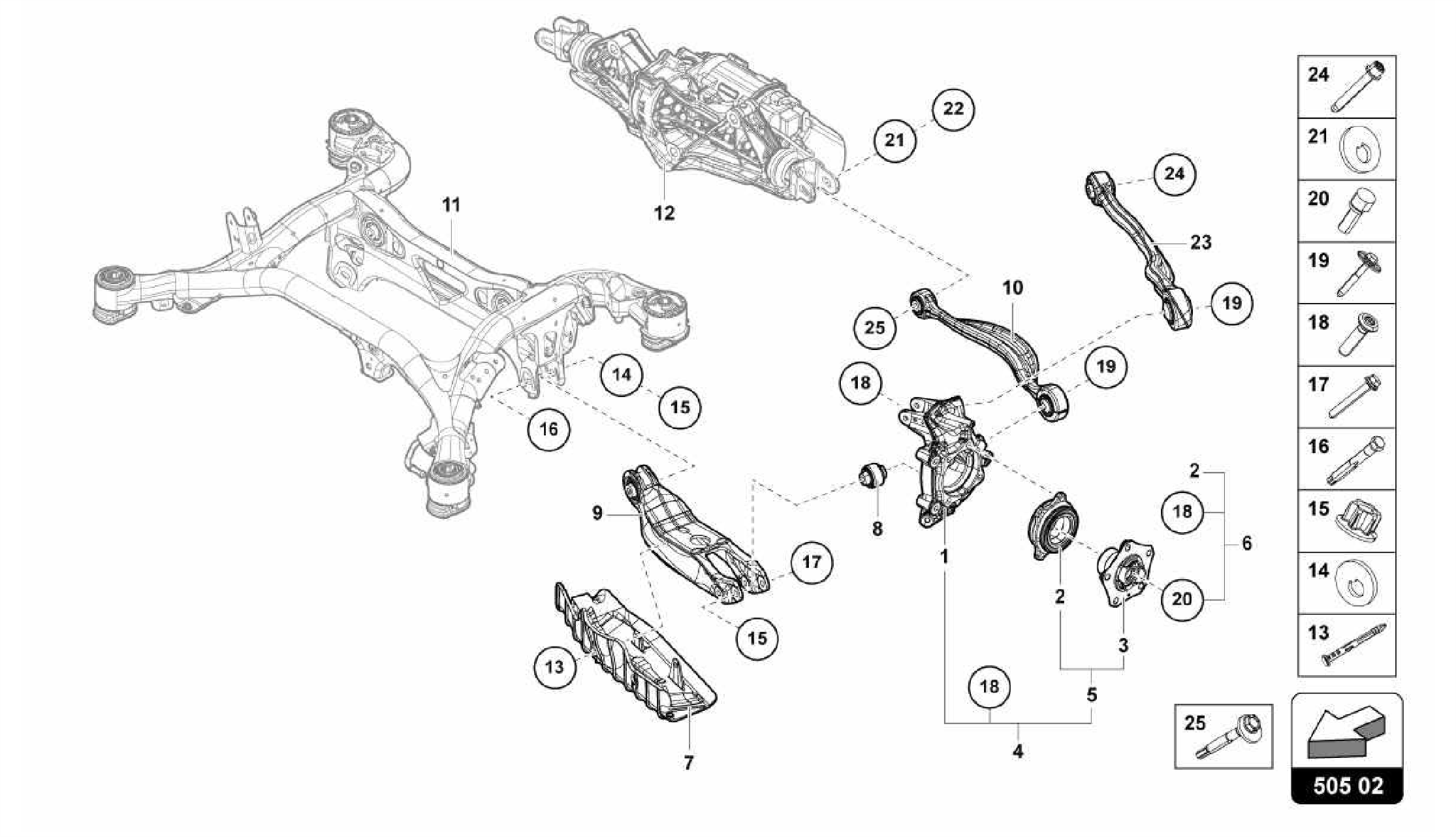 505.02.00-WHEEL HUB WITH BEARING AND CONTROL ARM