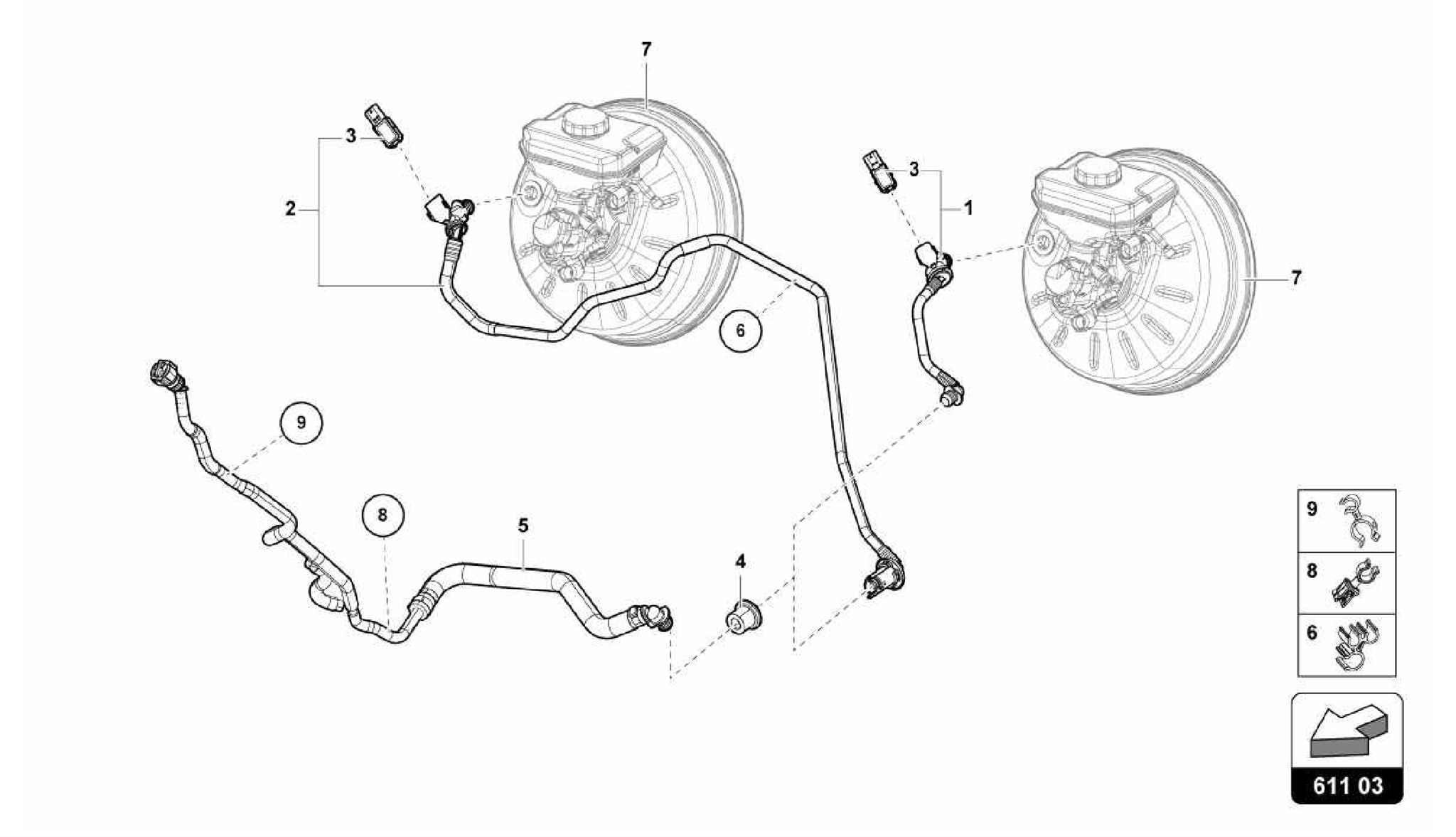 611.03.00-VACUUM HOSES FOR BRAKE SERVO