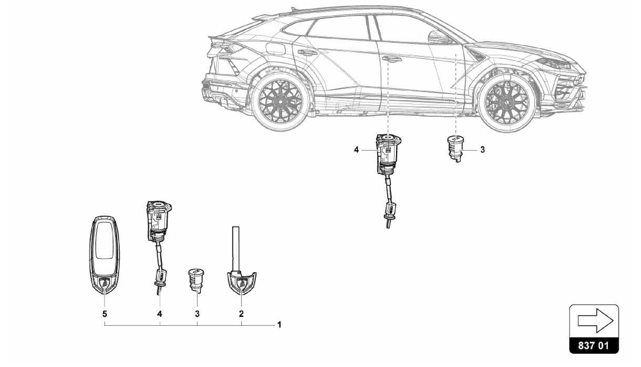 837.01.00-MAIN KEY WITH TRANS- PONDER (FOLDABLE BIT)