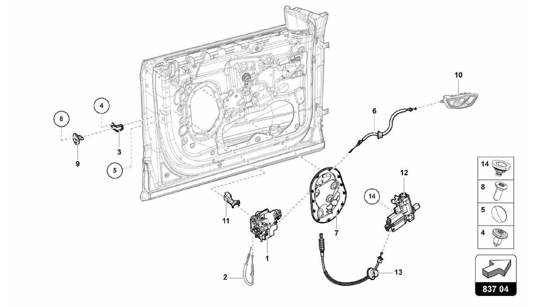 837.04.00-DOOR LOCK FRONT
