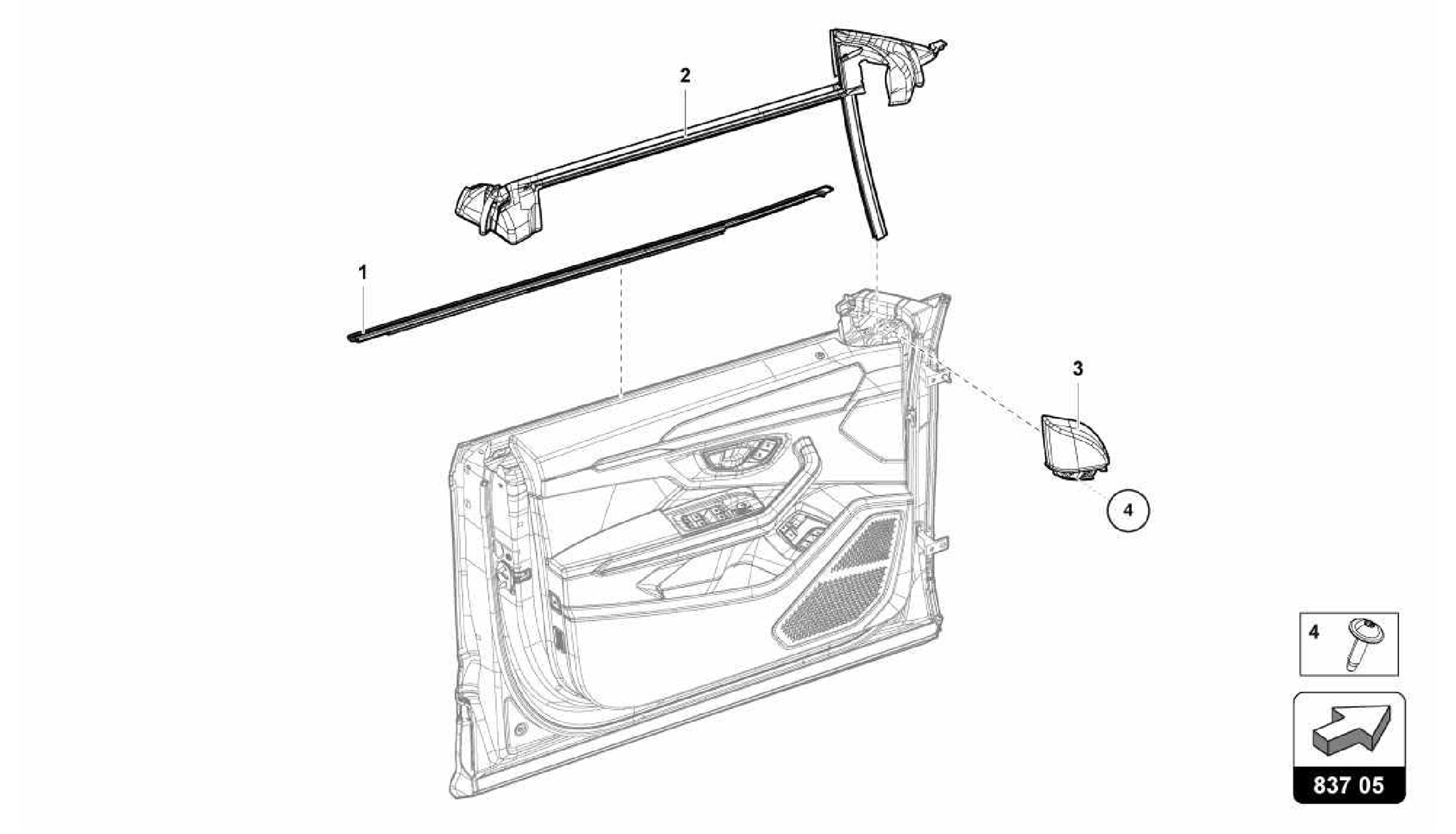 837.05.00-SEAL FOR DOOR WINDOW FRONT