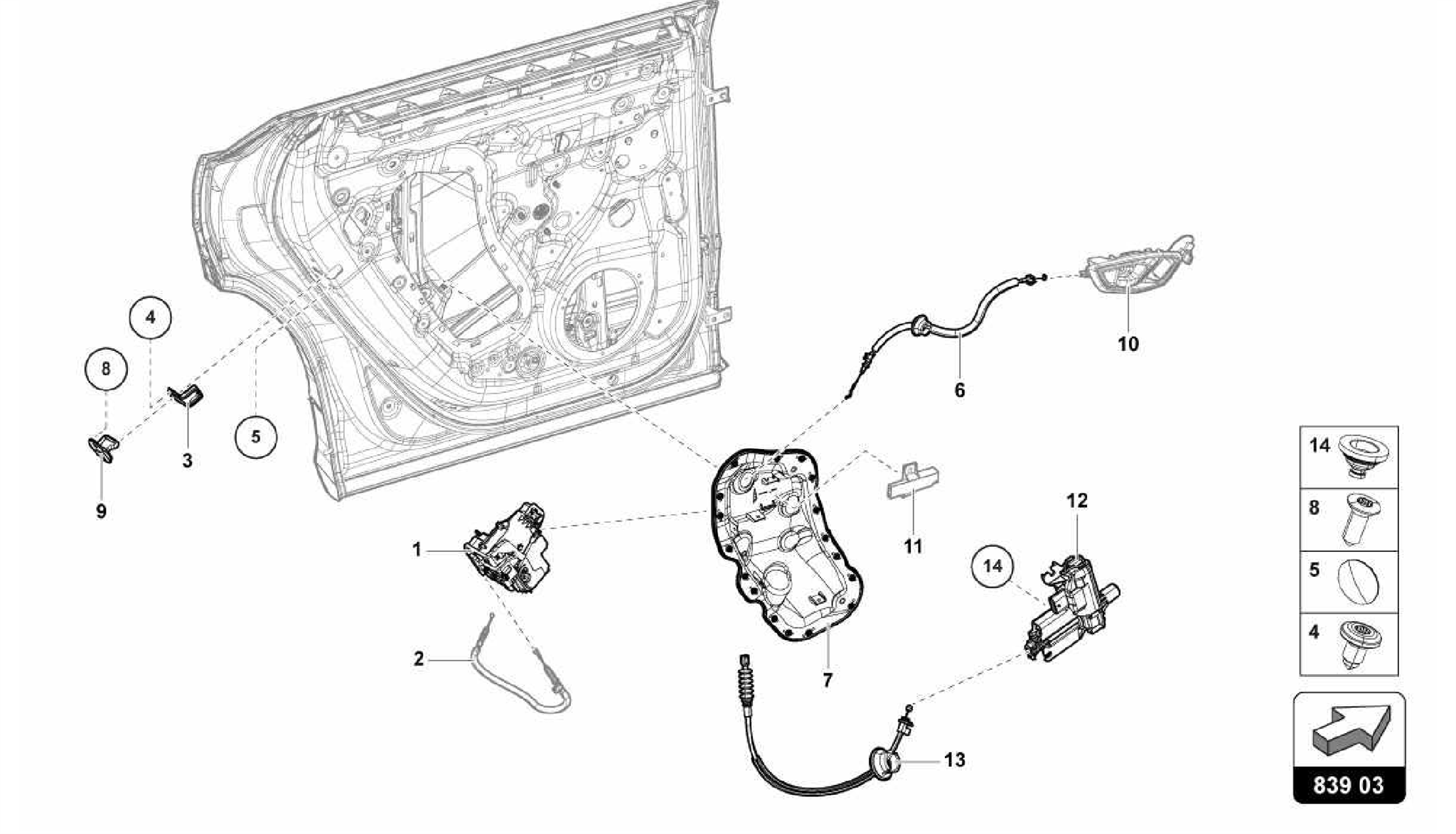 839.03.00-DOOR LOCK REAR