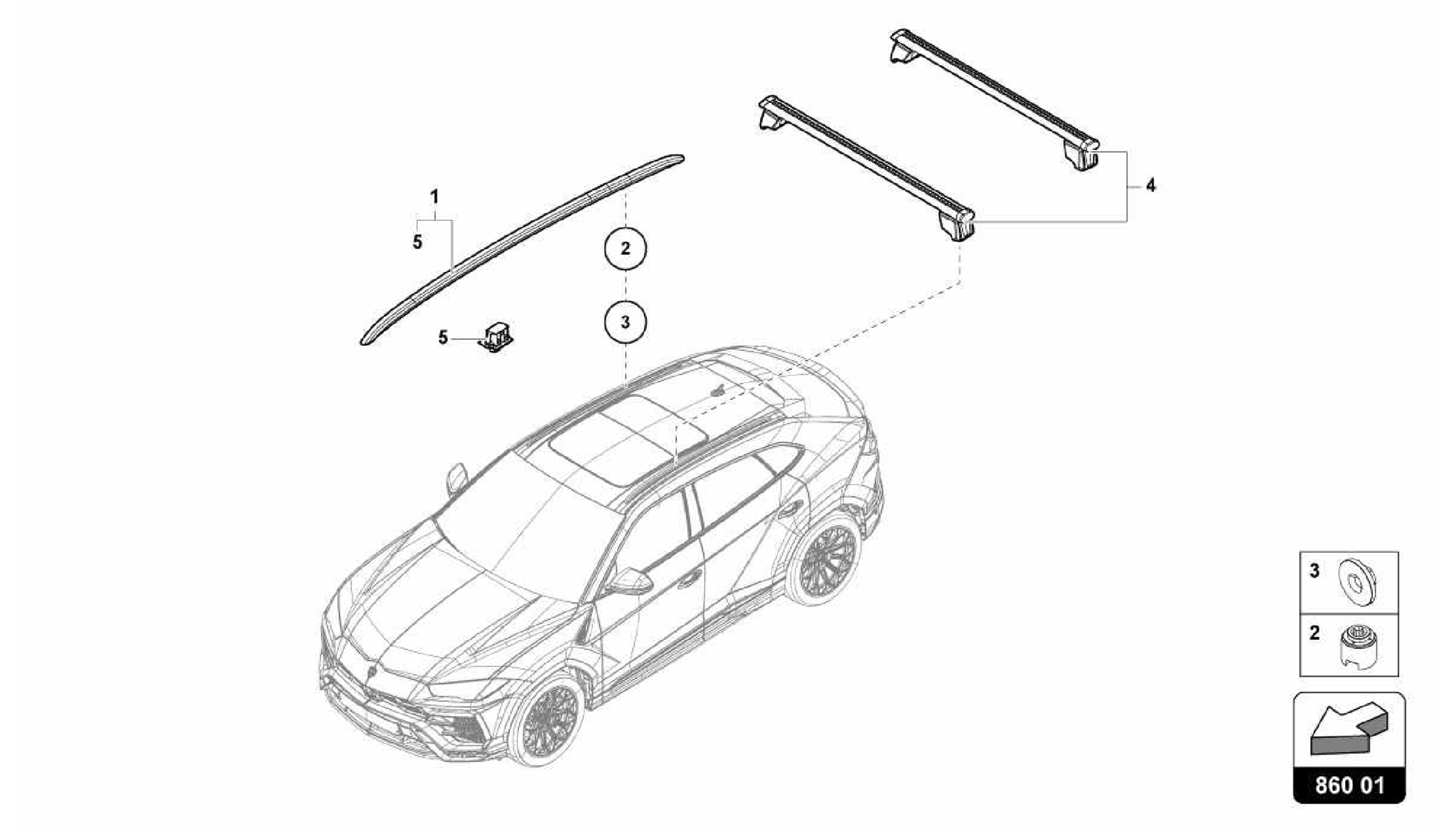 860.01.00-ROOF RAIL FRONT