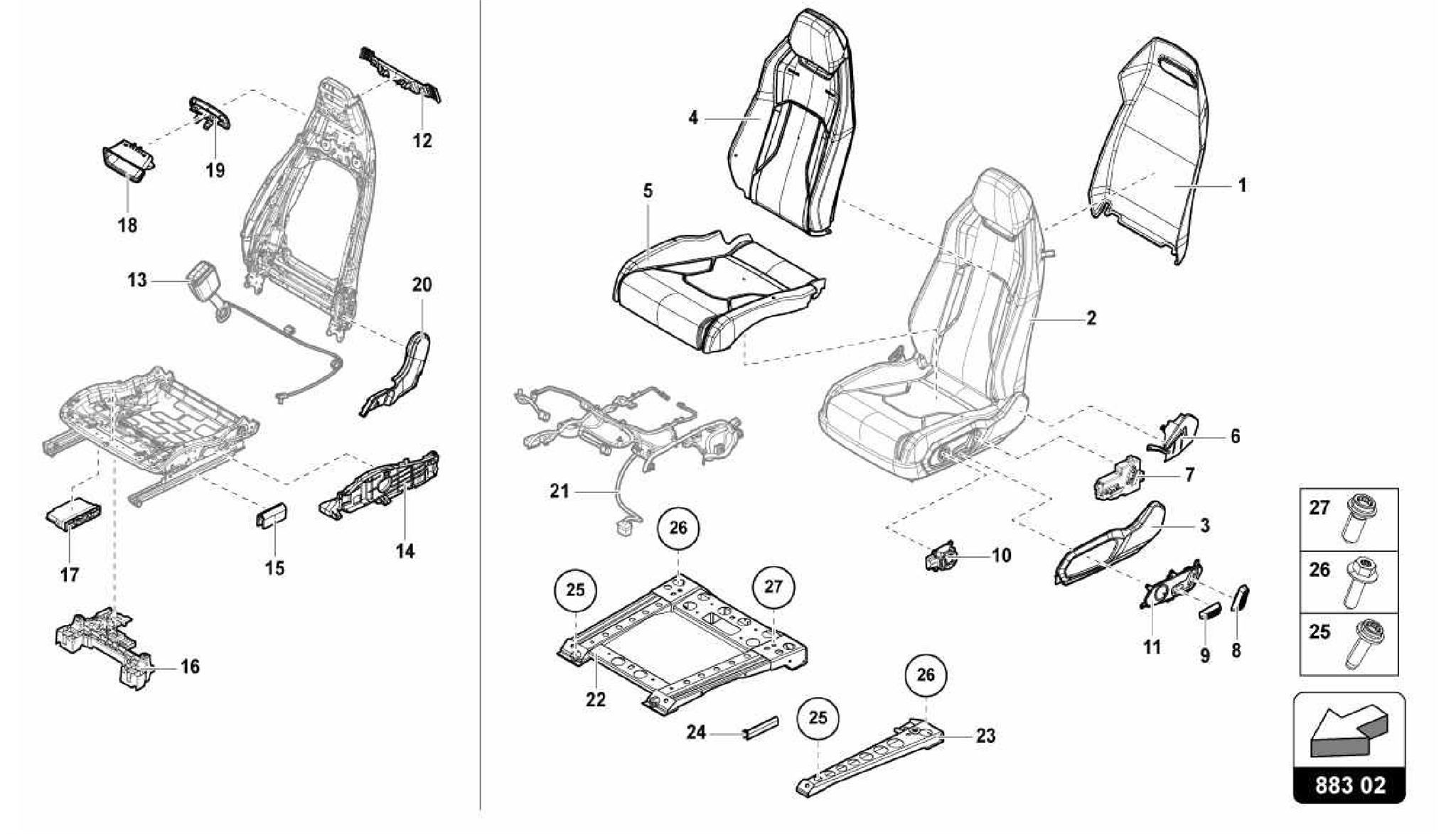 883.02.00-SEAT, DIVIDED REAR