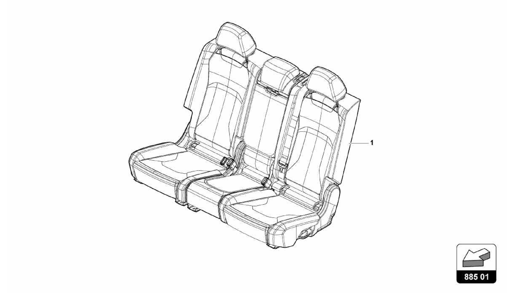 885.01.00-BENCH SEAT WITH BACKREST AND HEADREST