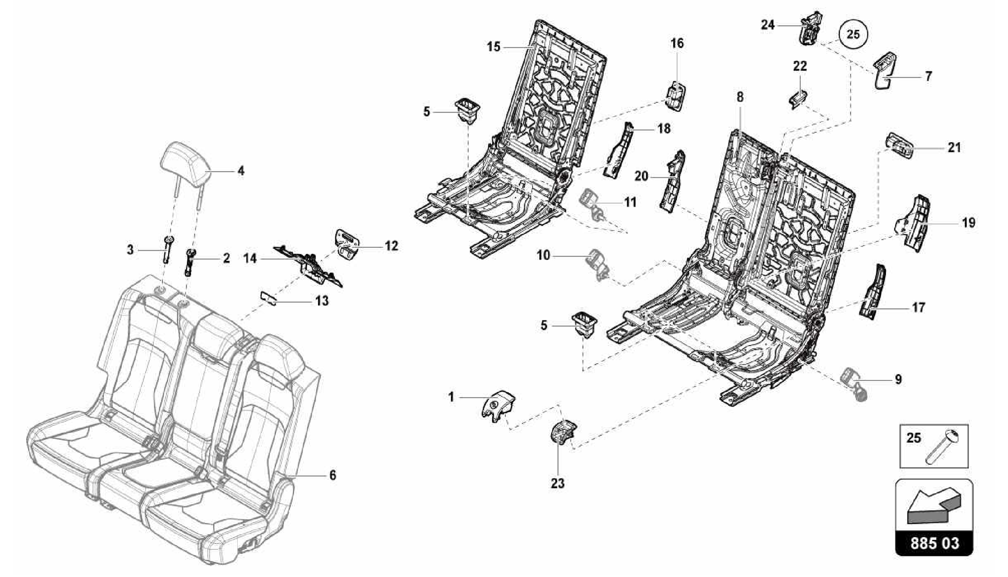 885.03.00-BENCH SEAT (3-SEATER)