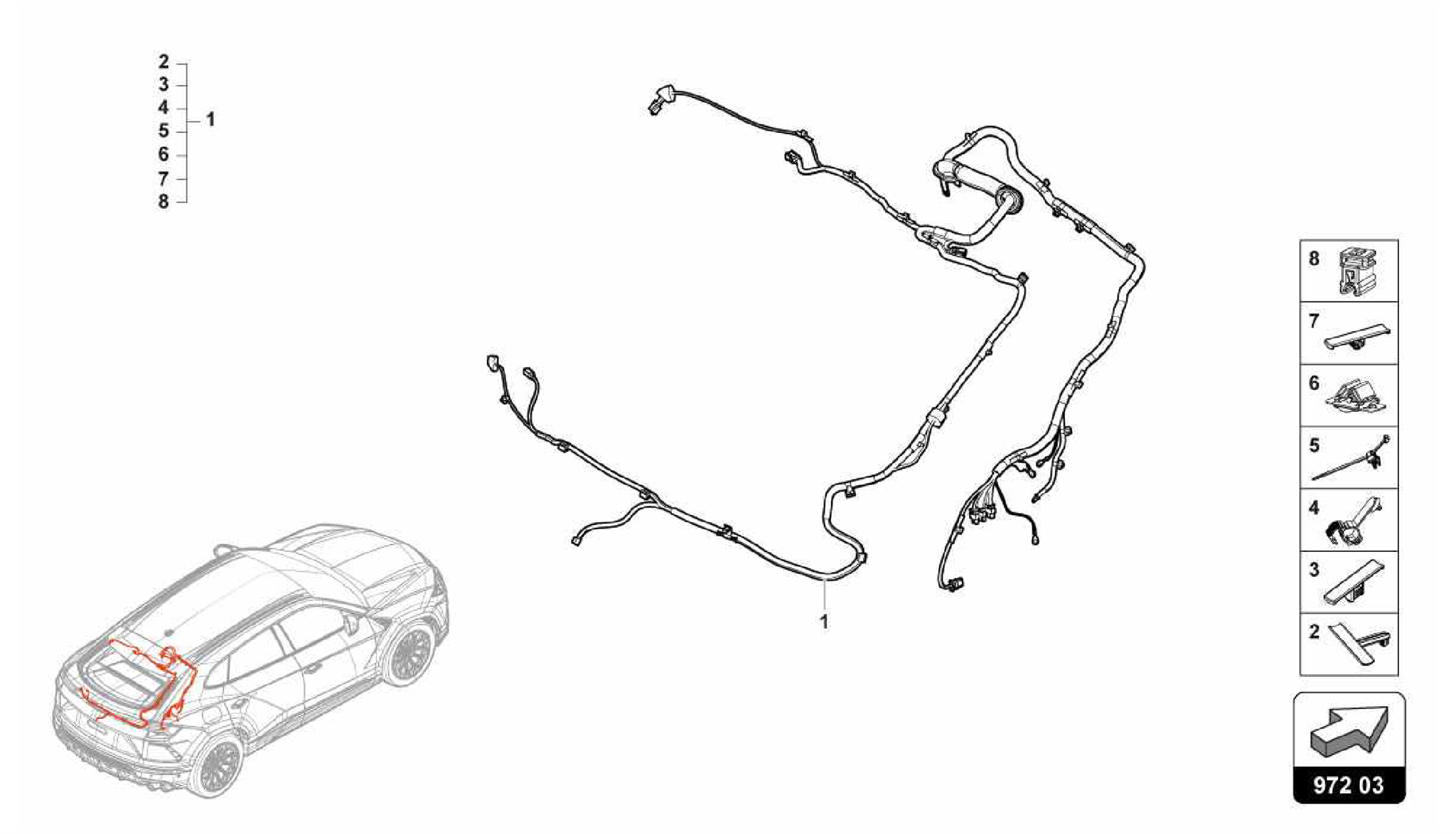 972.03.00-CABLE SET FOR TAILGATE