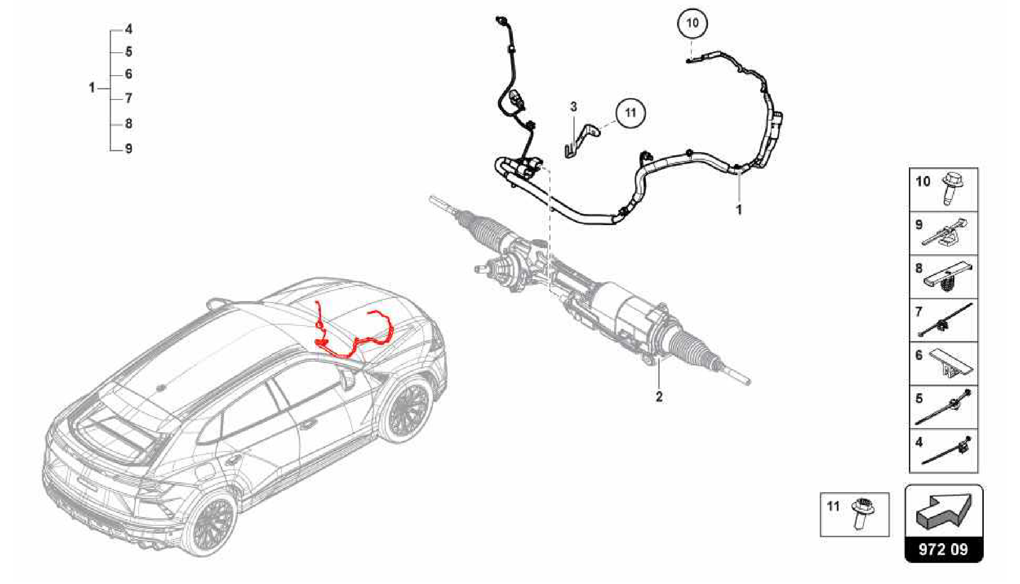 972.09.00-WIRING SET FOR ACTIVE STEERING FRONT