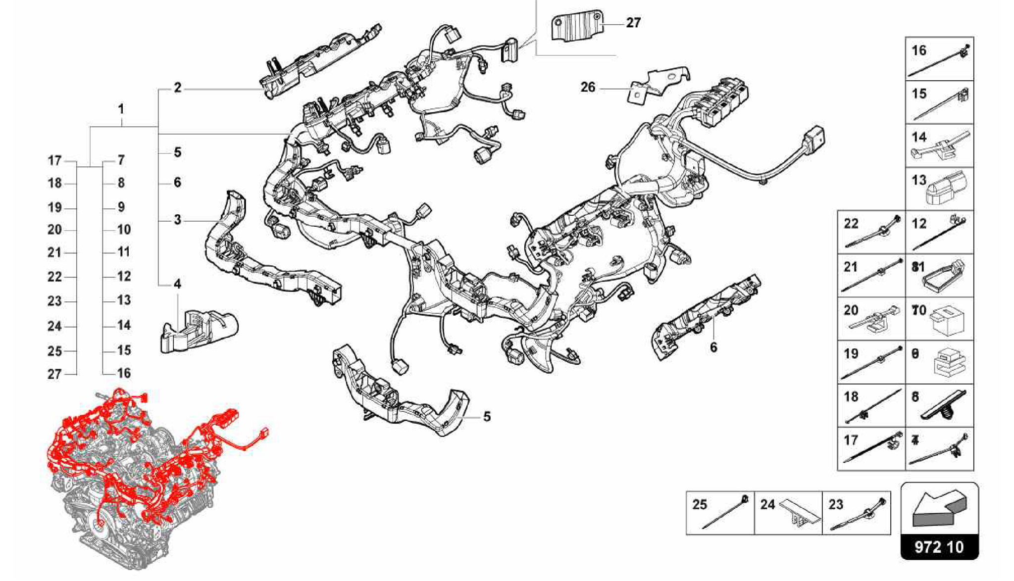 972.10.00-WIRING SET FOR ENGINE