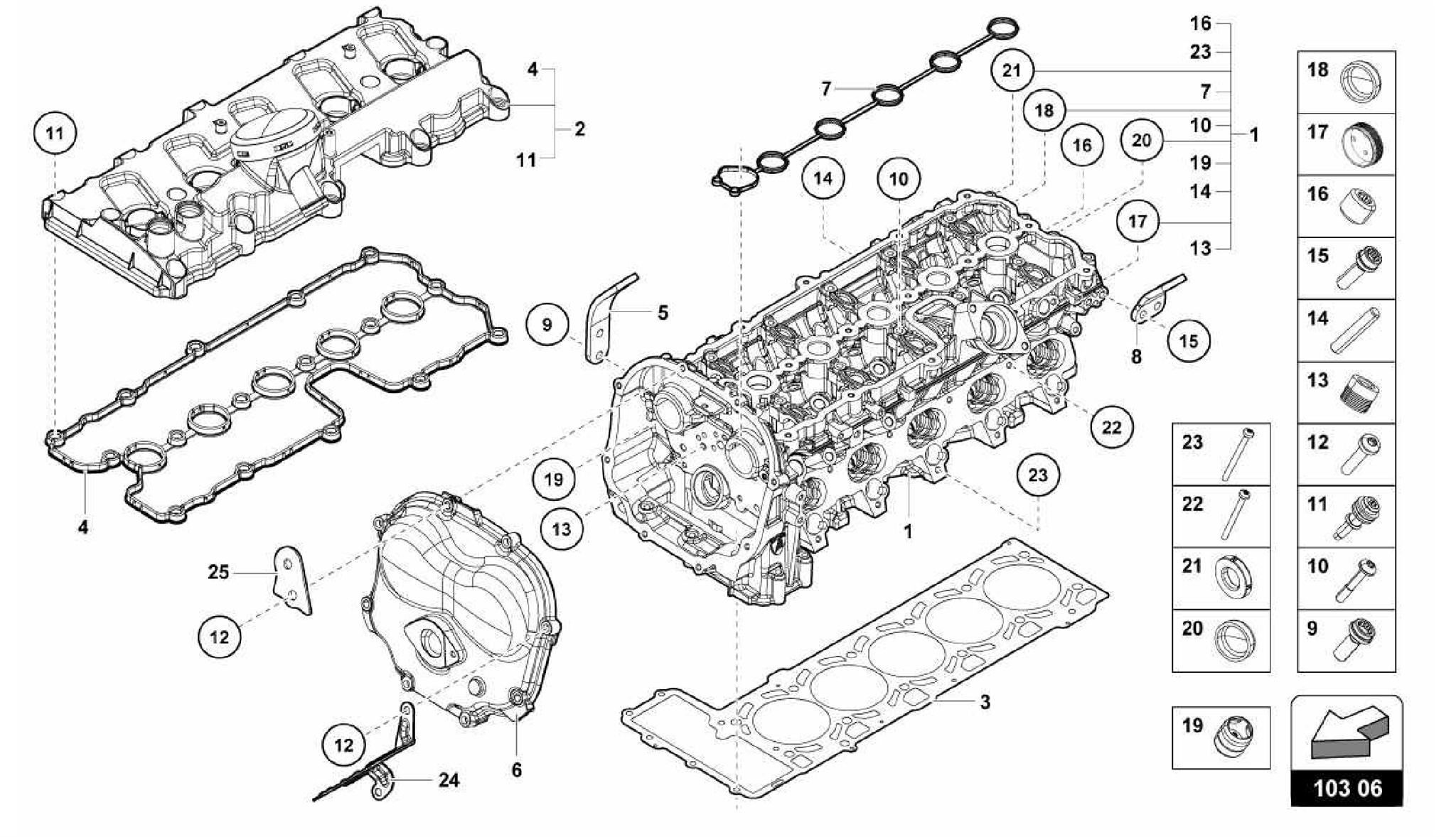 103.06.00-COMPLETE CYLINDER HEAD LEFT