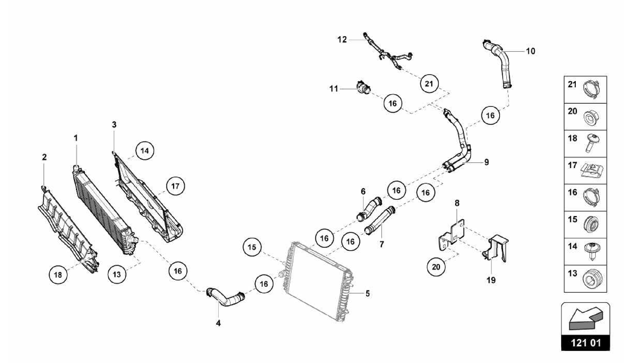 121.01.00-COOLER FOR COOLANT FRONT CENTER
