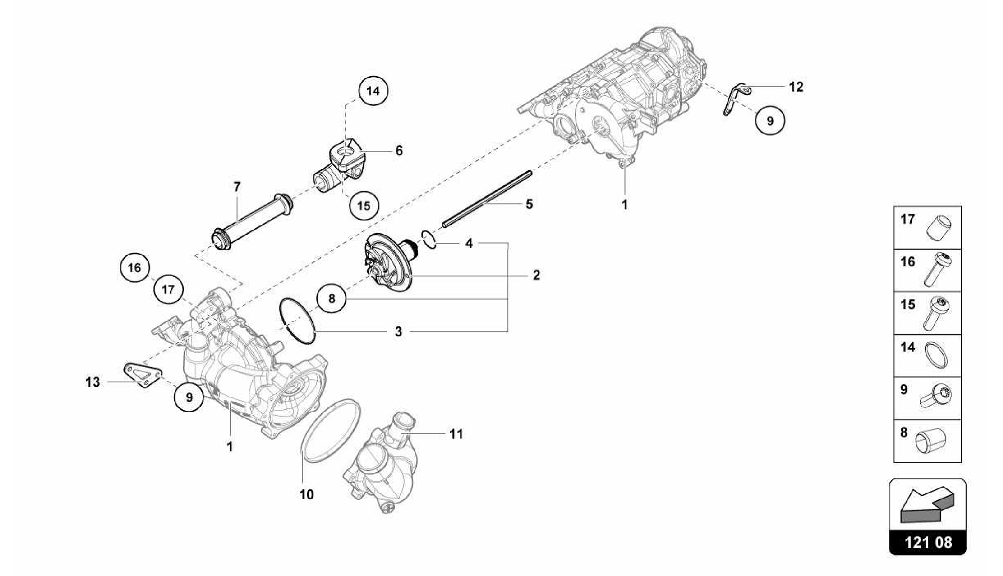 121.08.00-MOUNTING FOR OIL PUMP INTERMEDIATE SHAFT
