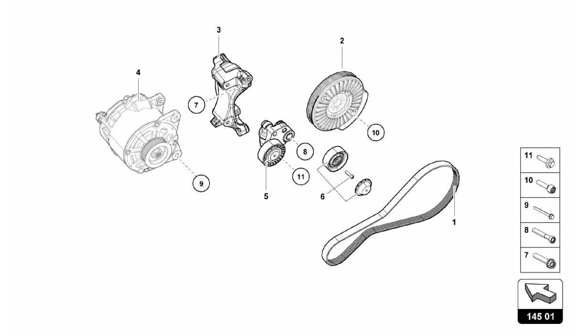 145.01.00-INDIVIDUAL PARTS FOR 3-PHASE ALTERNATOR