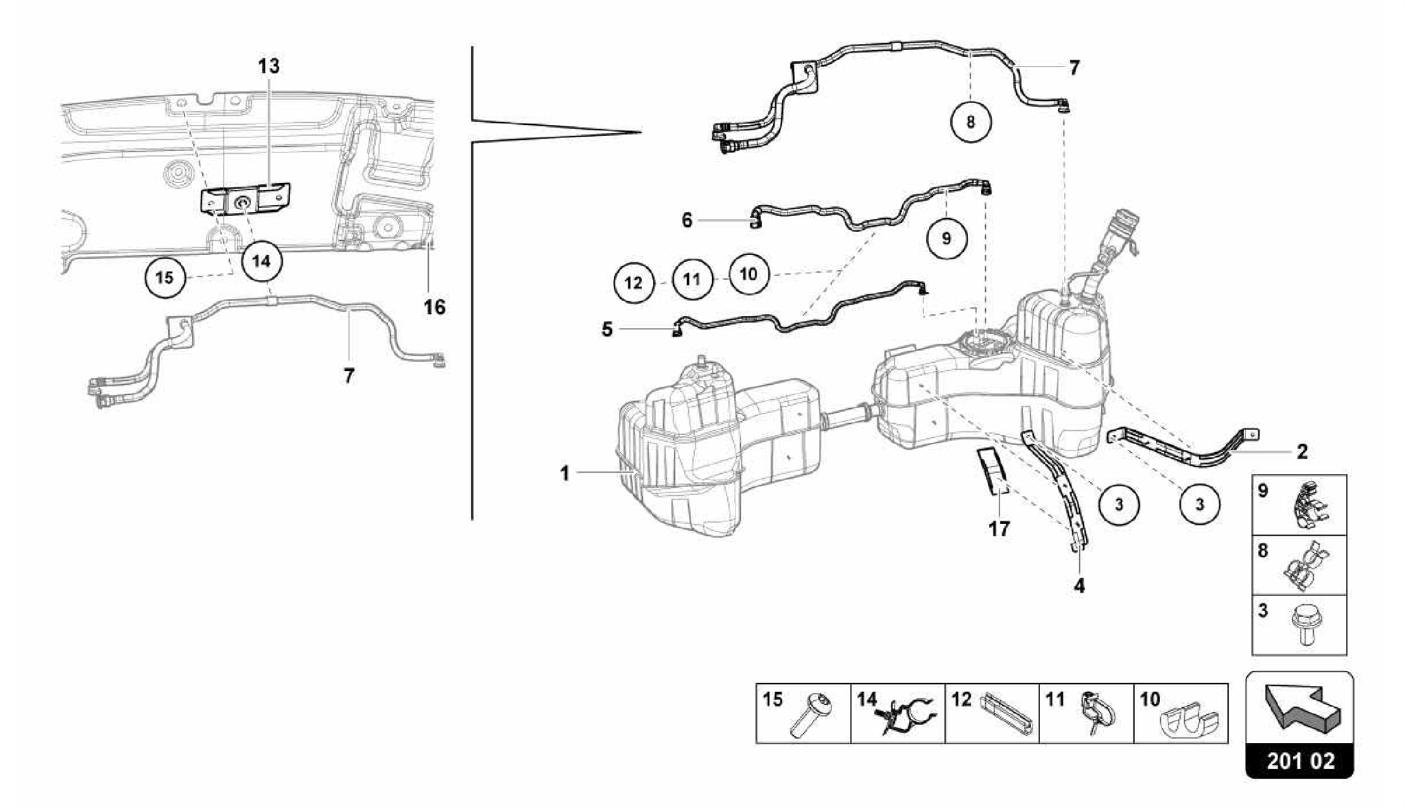 201.02.00-FOR FUEL TANK AND FUEL LINE FUEL LINE FASTENERS
