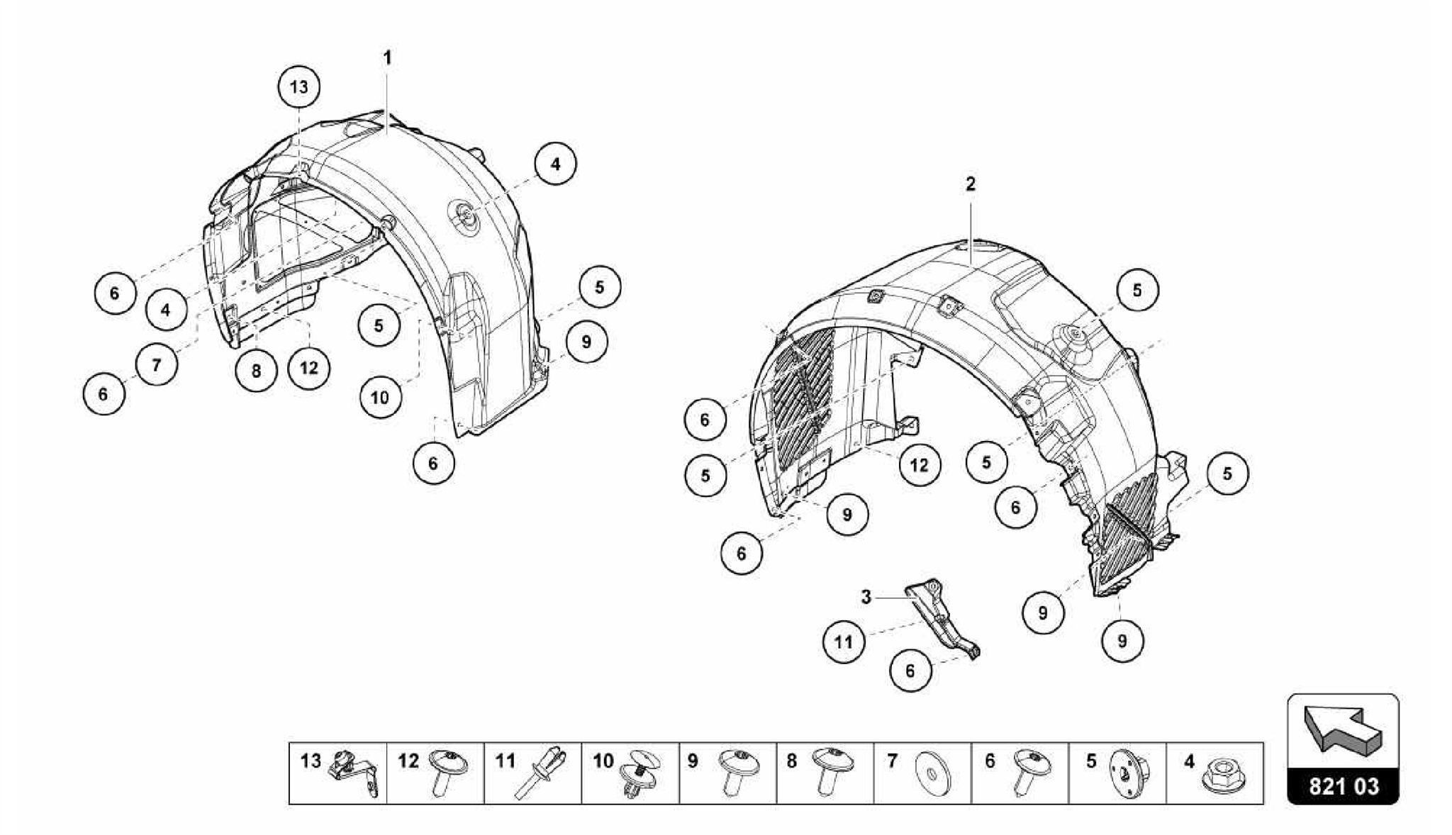 821.03.00-WHEEL HOUSING TRIM