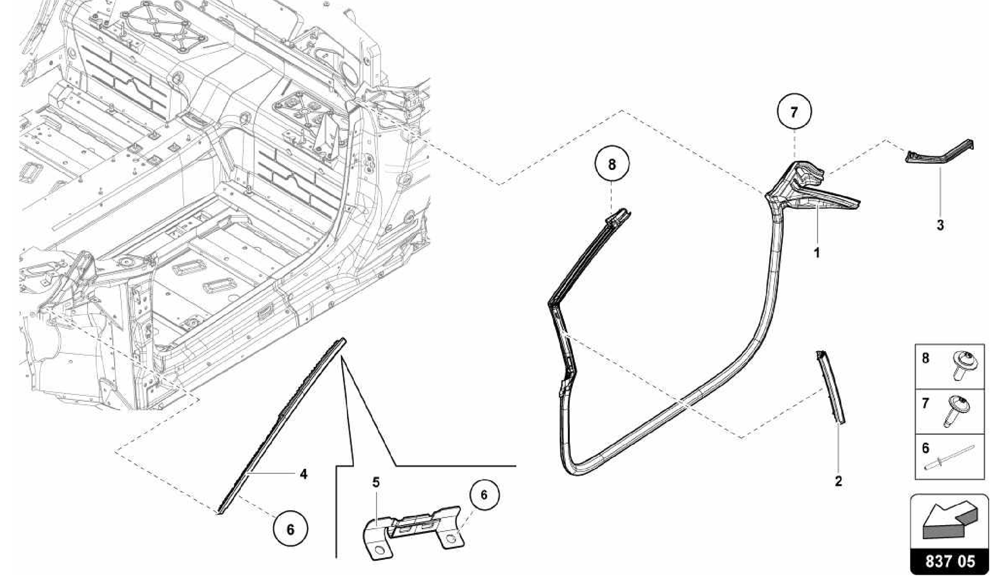 837.05.00-GASKETS FRONT DOORS