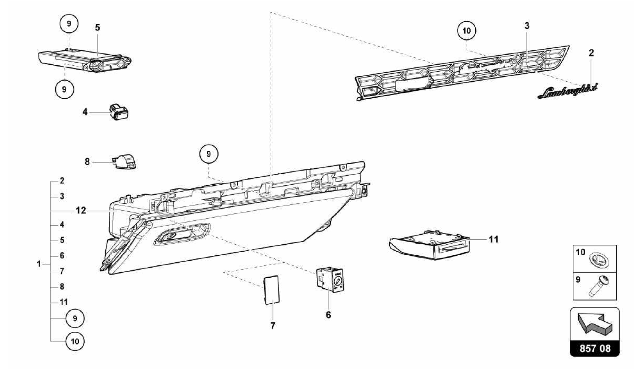 857.08.00-GLOVE COMPARTMENT