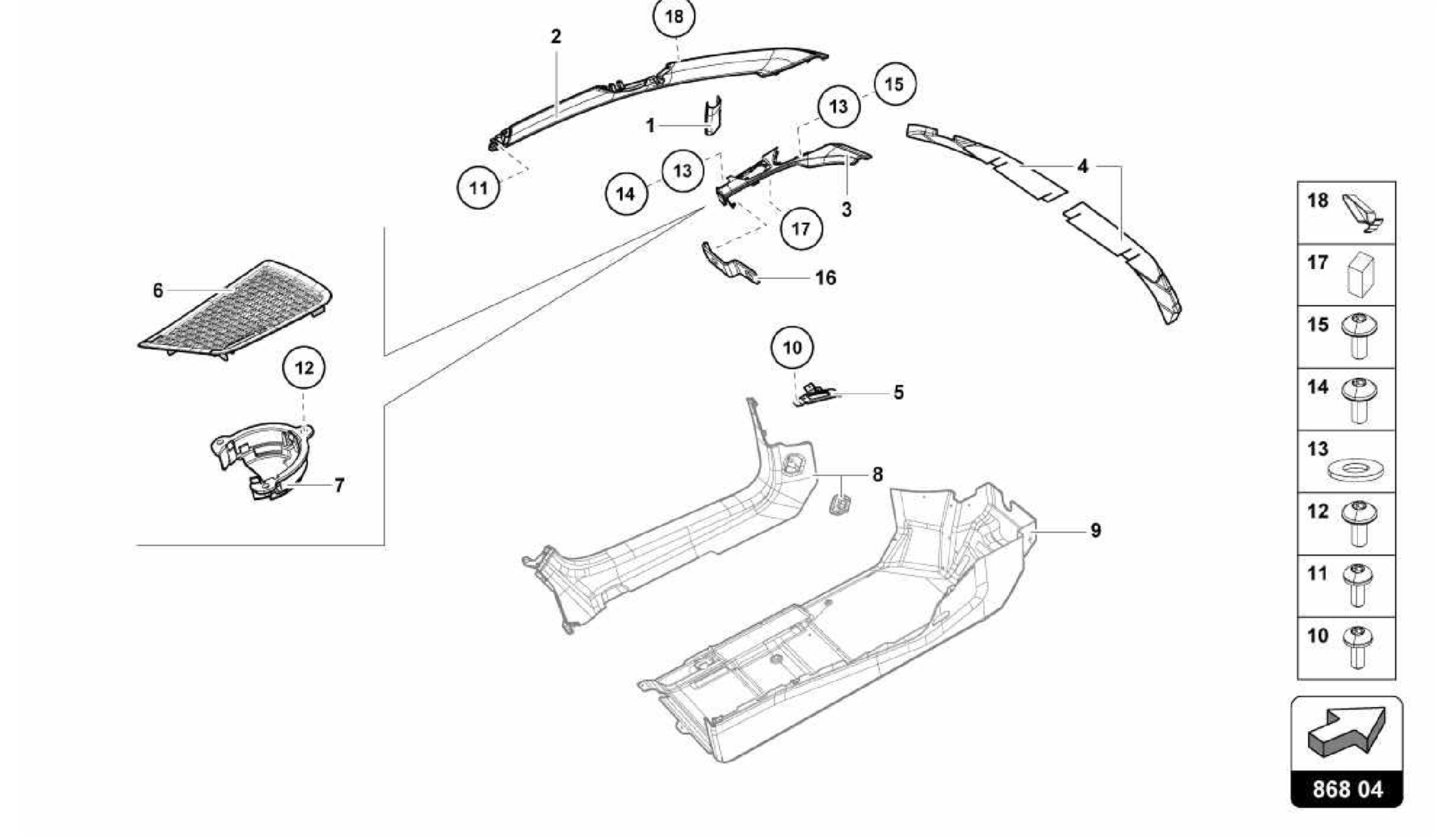 868.04.00-PILLAR TRIM INNER