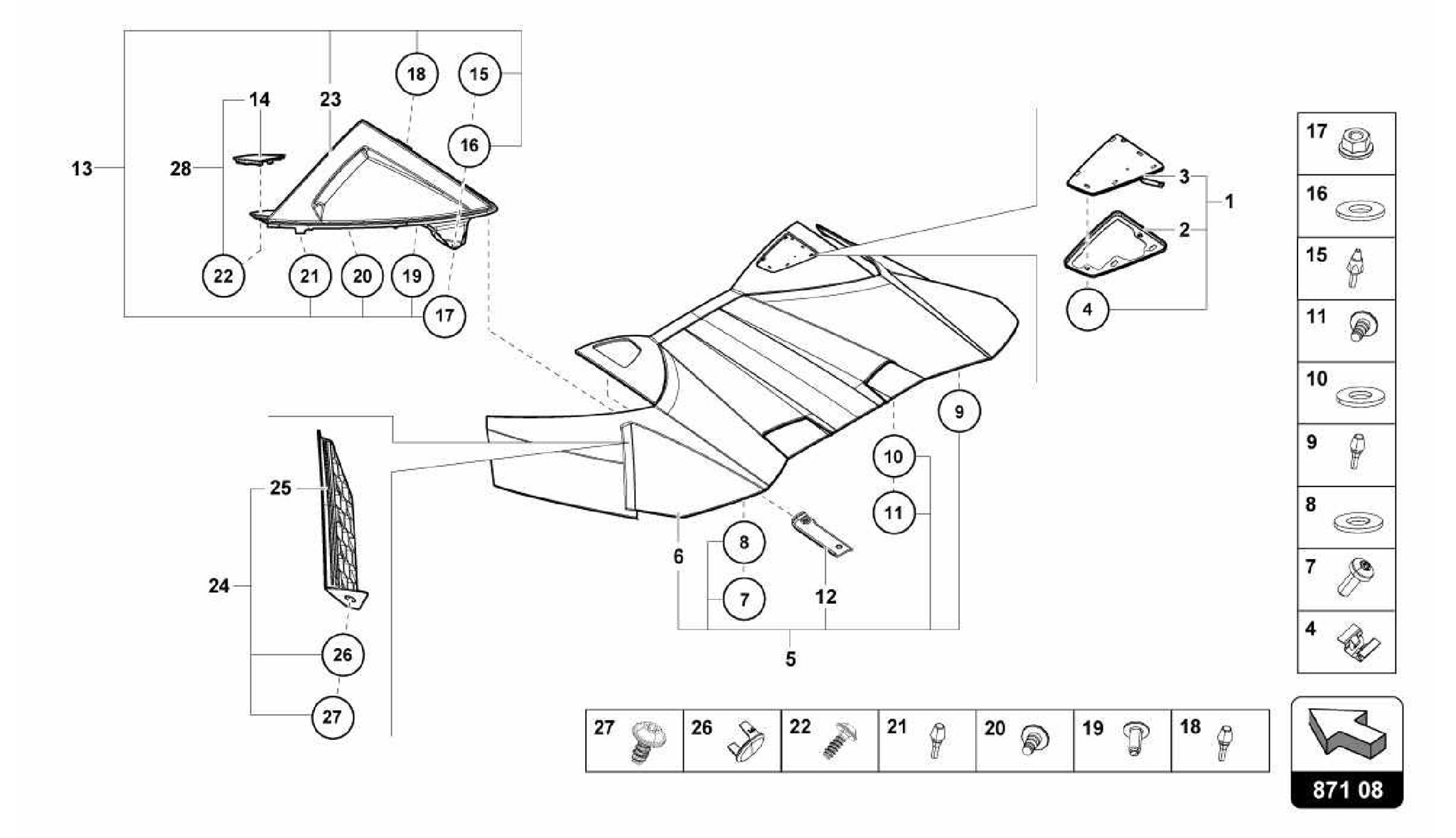 871.08.00-CONV. TOP, HINGE COVER