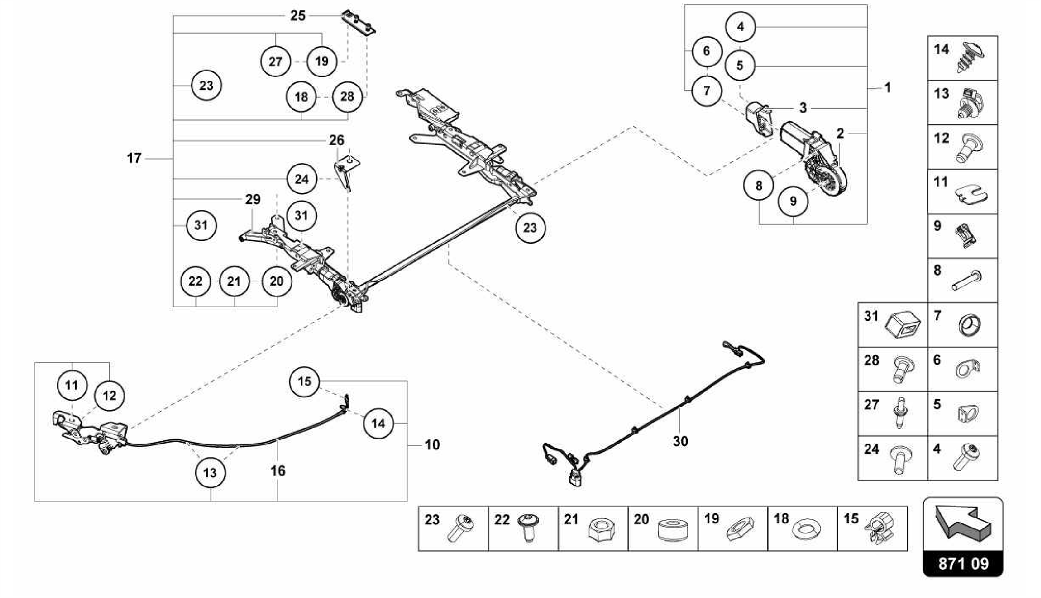 871.09.00-SLIDING ROOF MOTOR