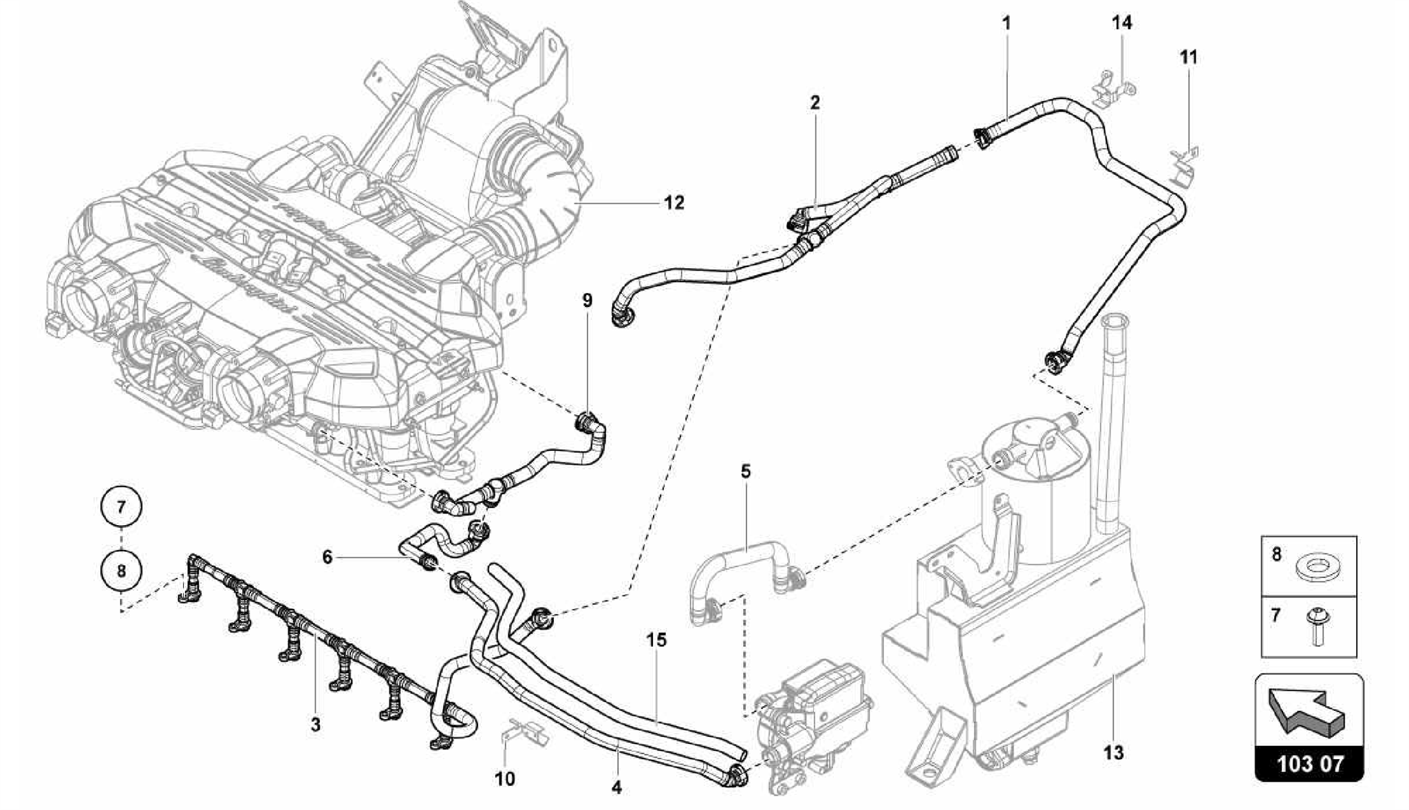 103.07.00-VENTILATION FOR CYLINDER HEAD COVER FROM VIN CLA00325