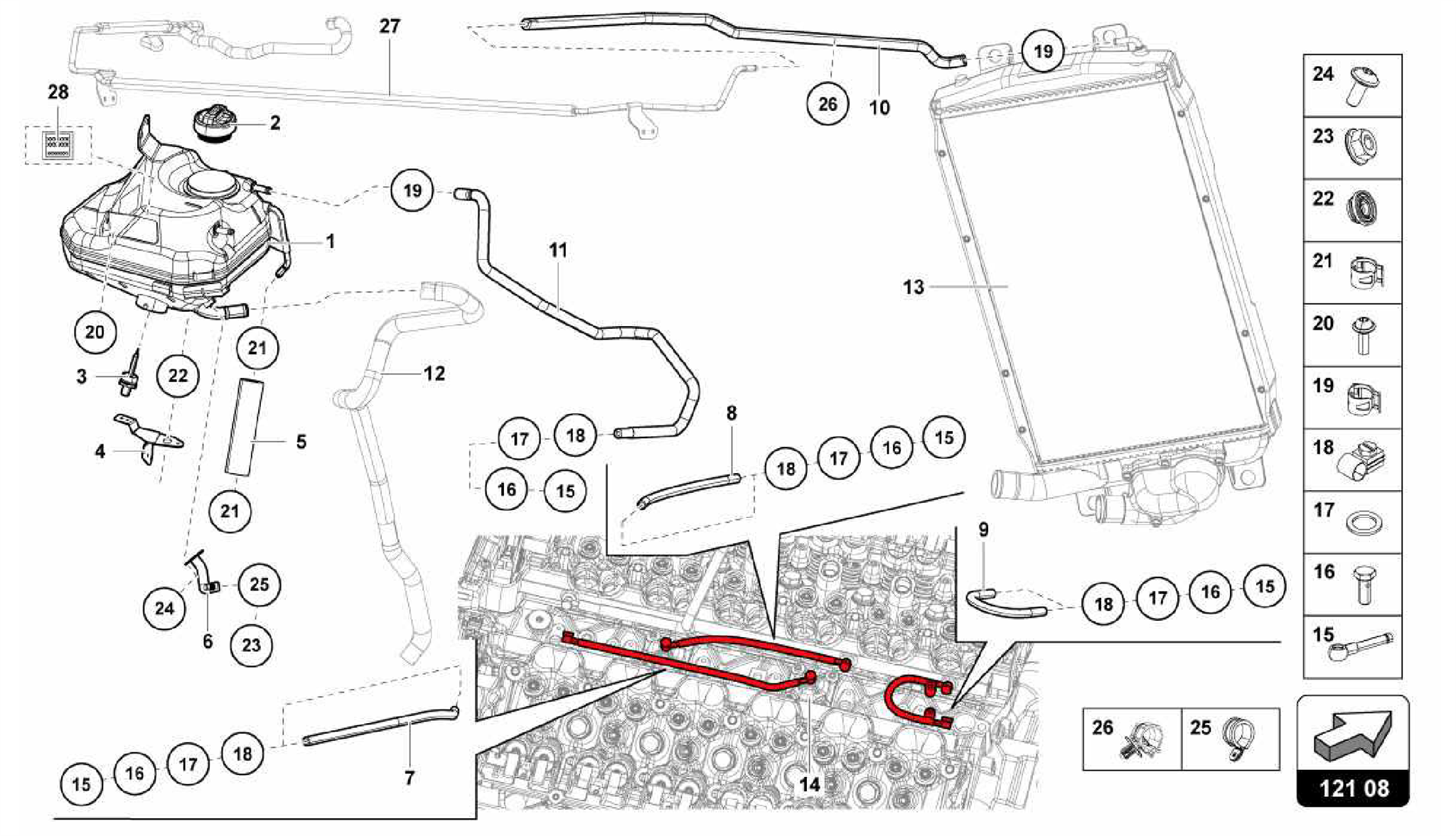 121.08.00-FLUID TANK WITH COOLANT LEVEL INDICATOR