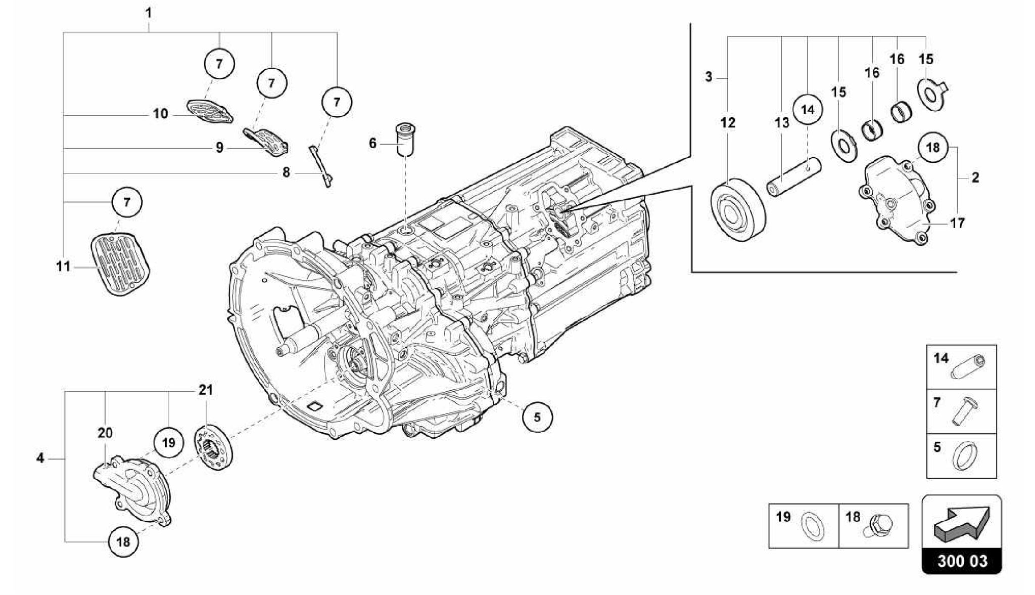 300.03.00-OUTER COMPONENTS FOR GEARBOX