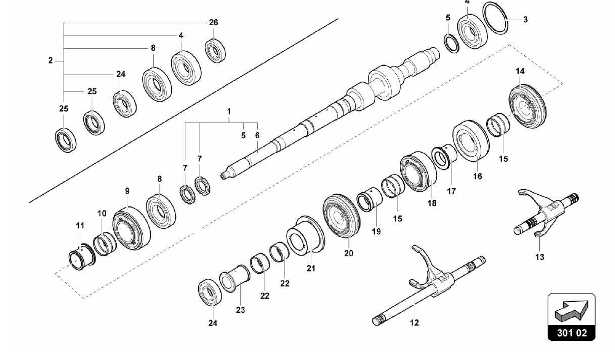 301.02.00-REDUCTION GEARBOX SHAFT