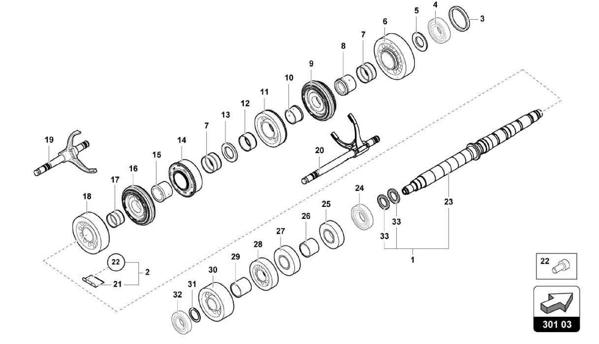 301.03.00-REDUCTION GEARBOX SHAFT