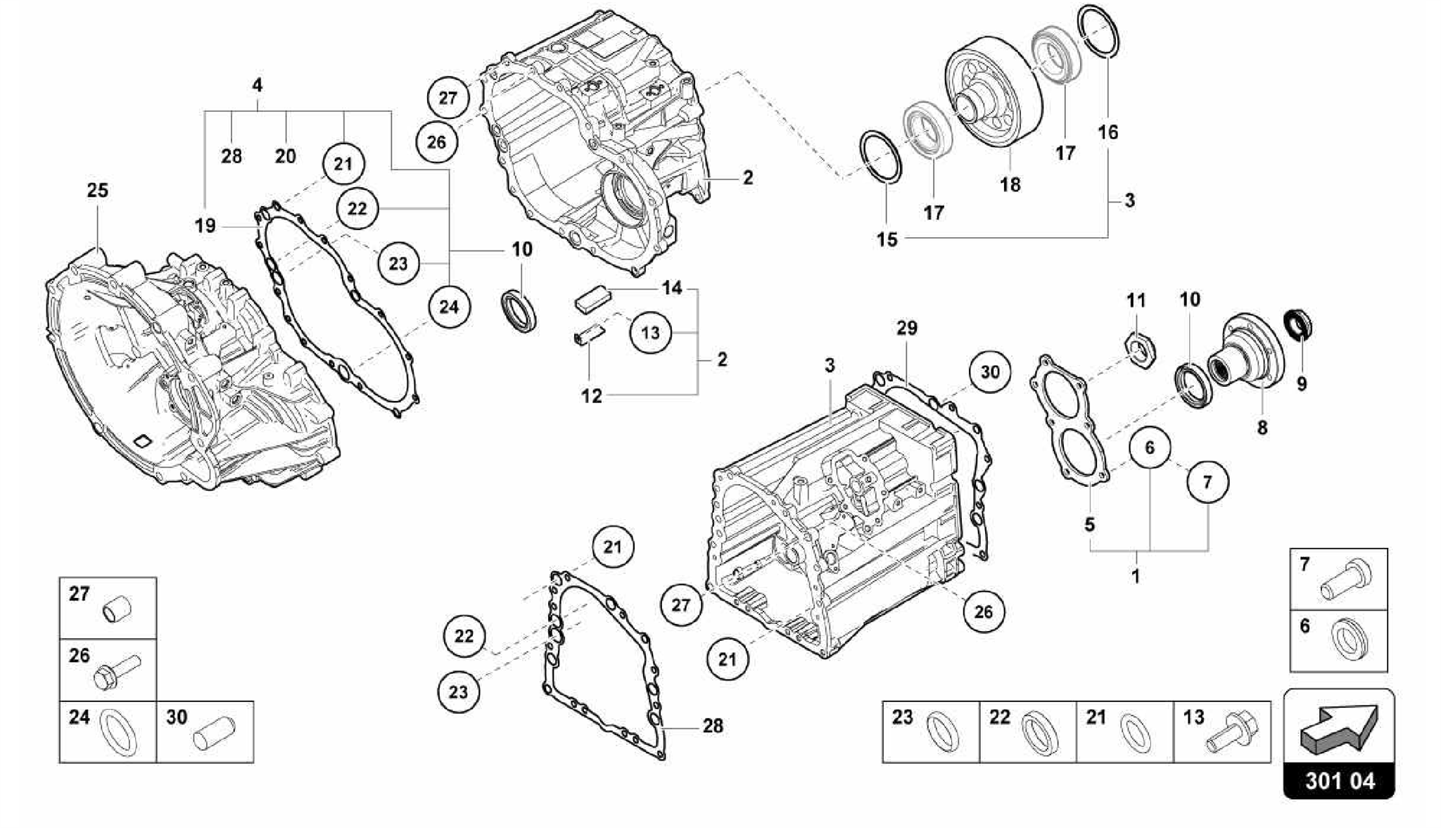 301.04.00-OUTER COMPONENTS FOR GEARBOX