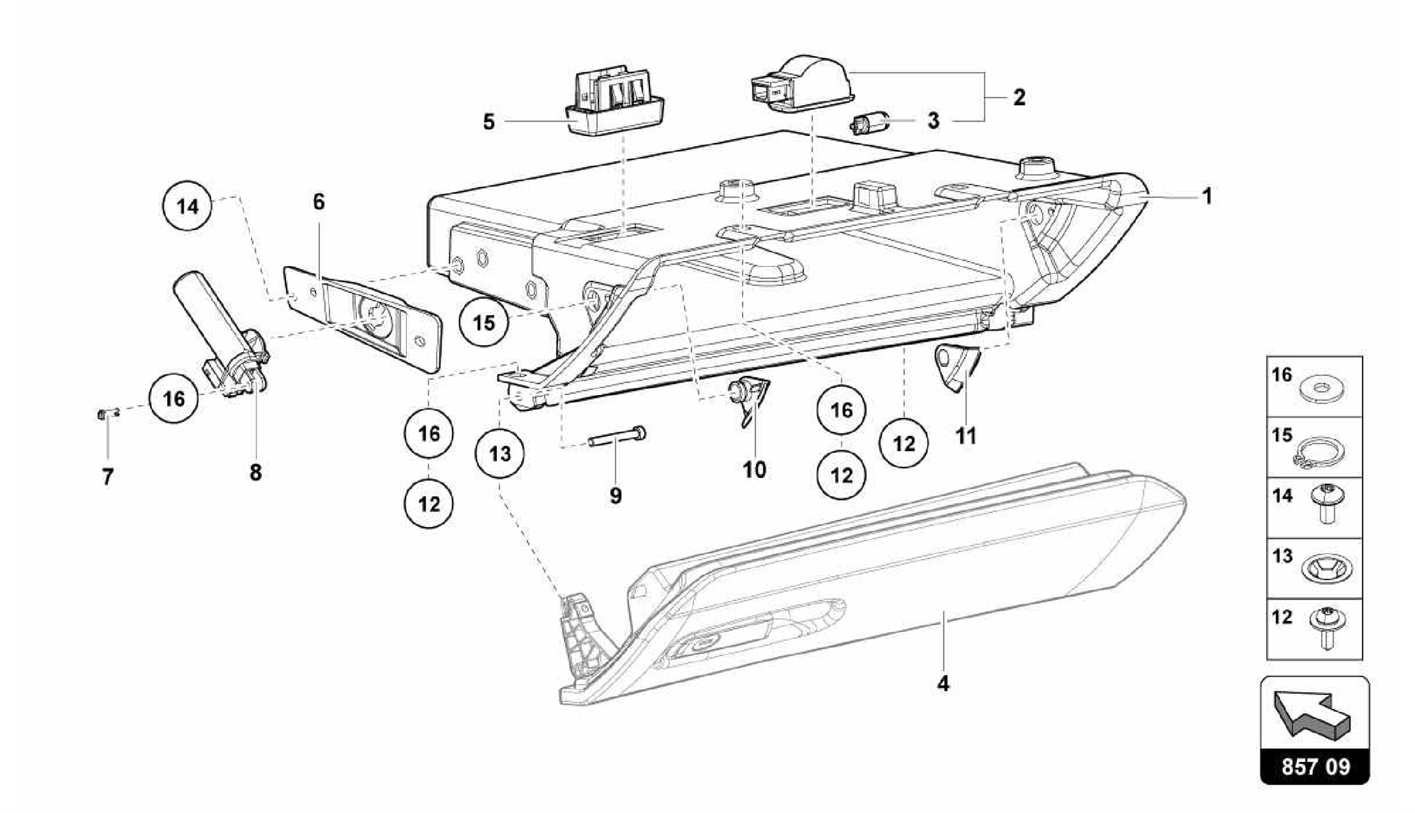 857.09.00-GLOVE COMPARTMENT