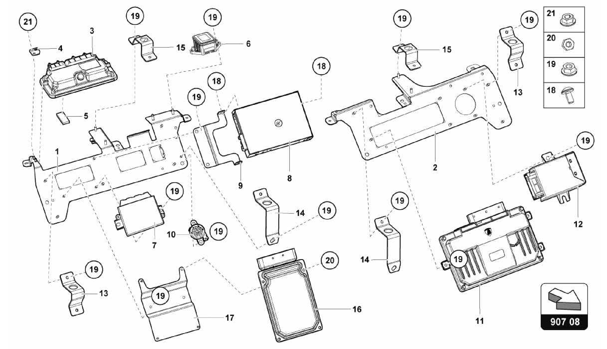 907.08.00-RETAINER FOR CONTROL UNITS