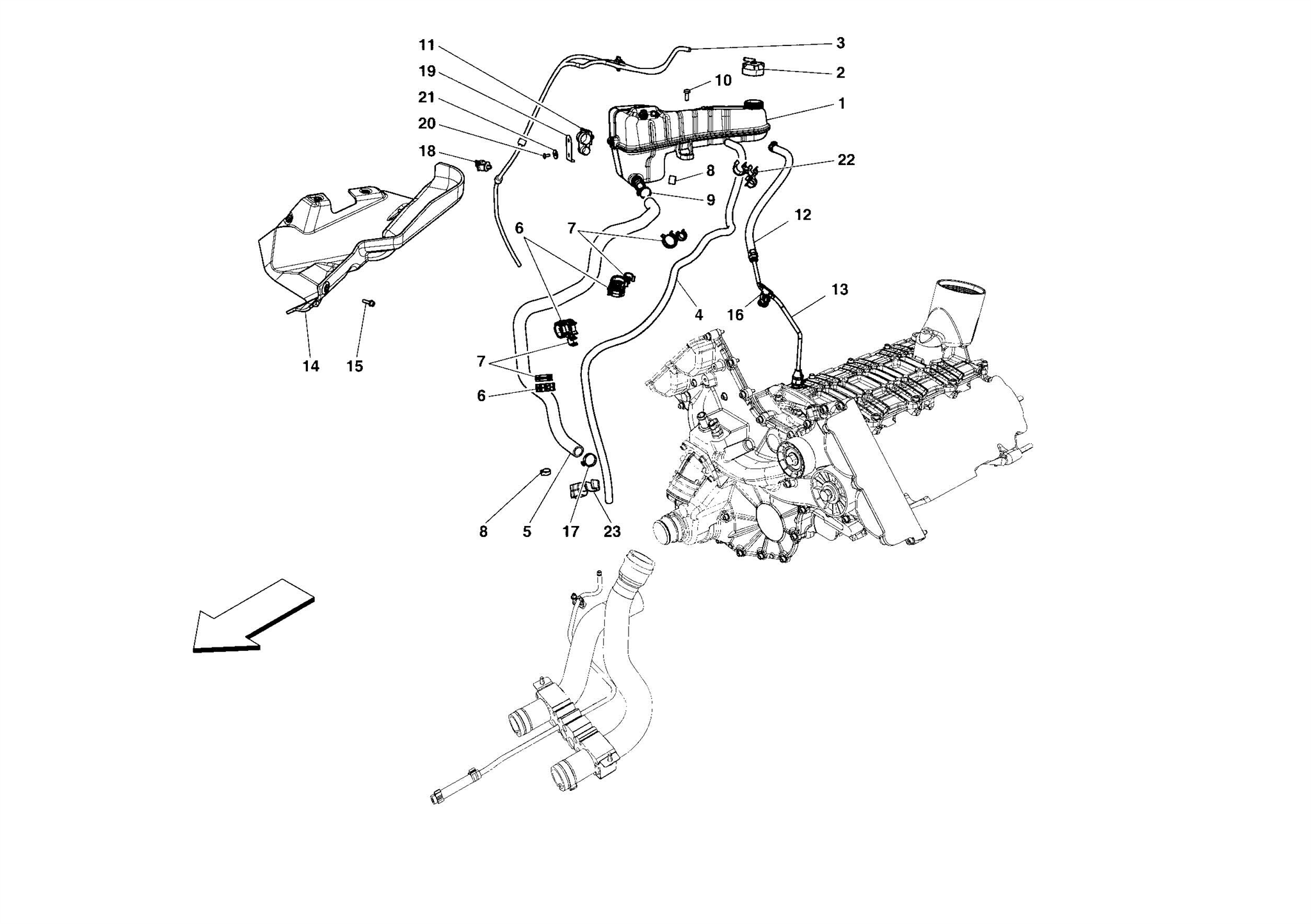 0020 - COOLING - HEADER TANK AND PIPES