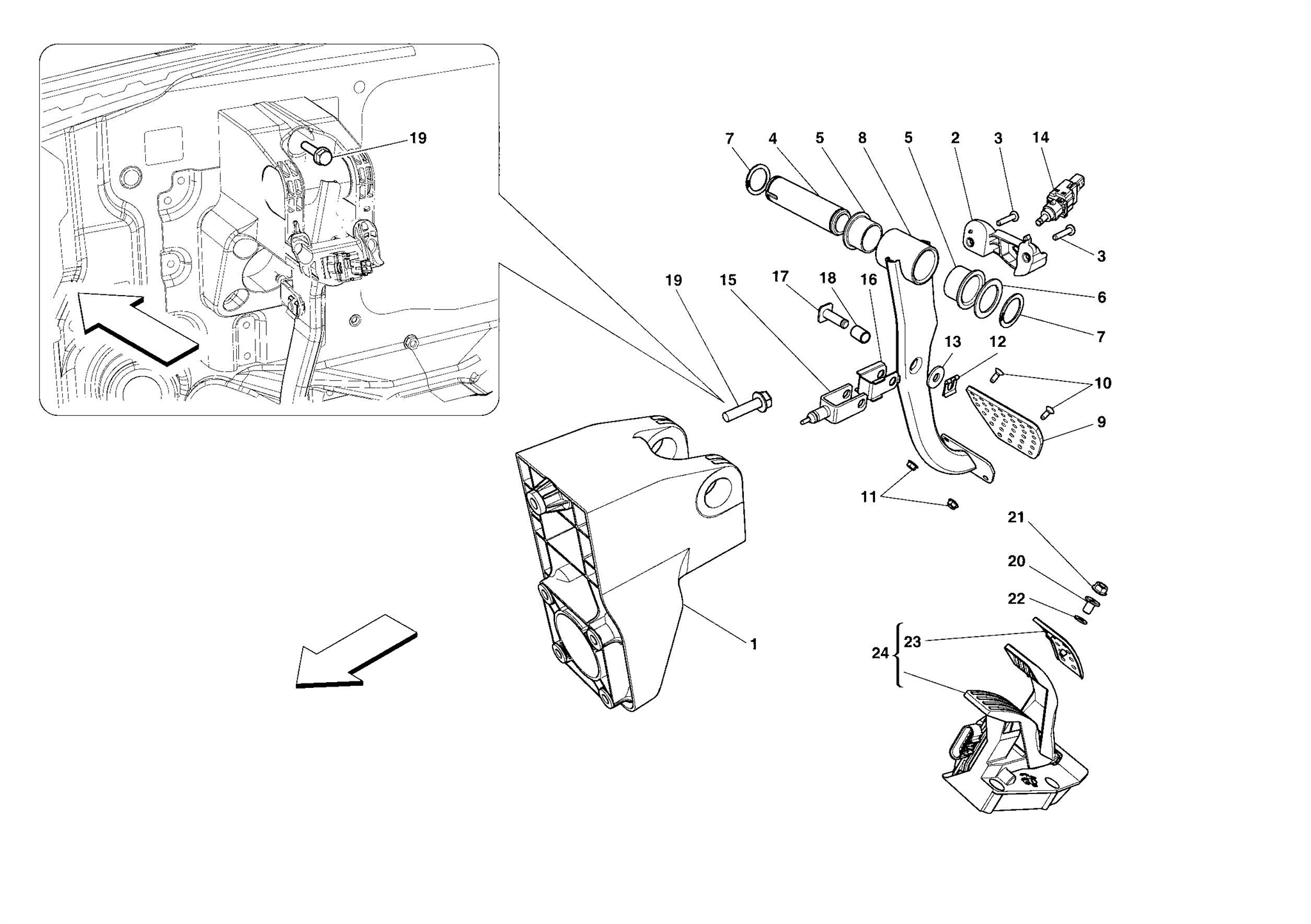 0024 - COMPLETE PEDAL BOARD ASSEMBLY