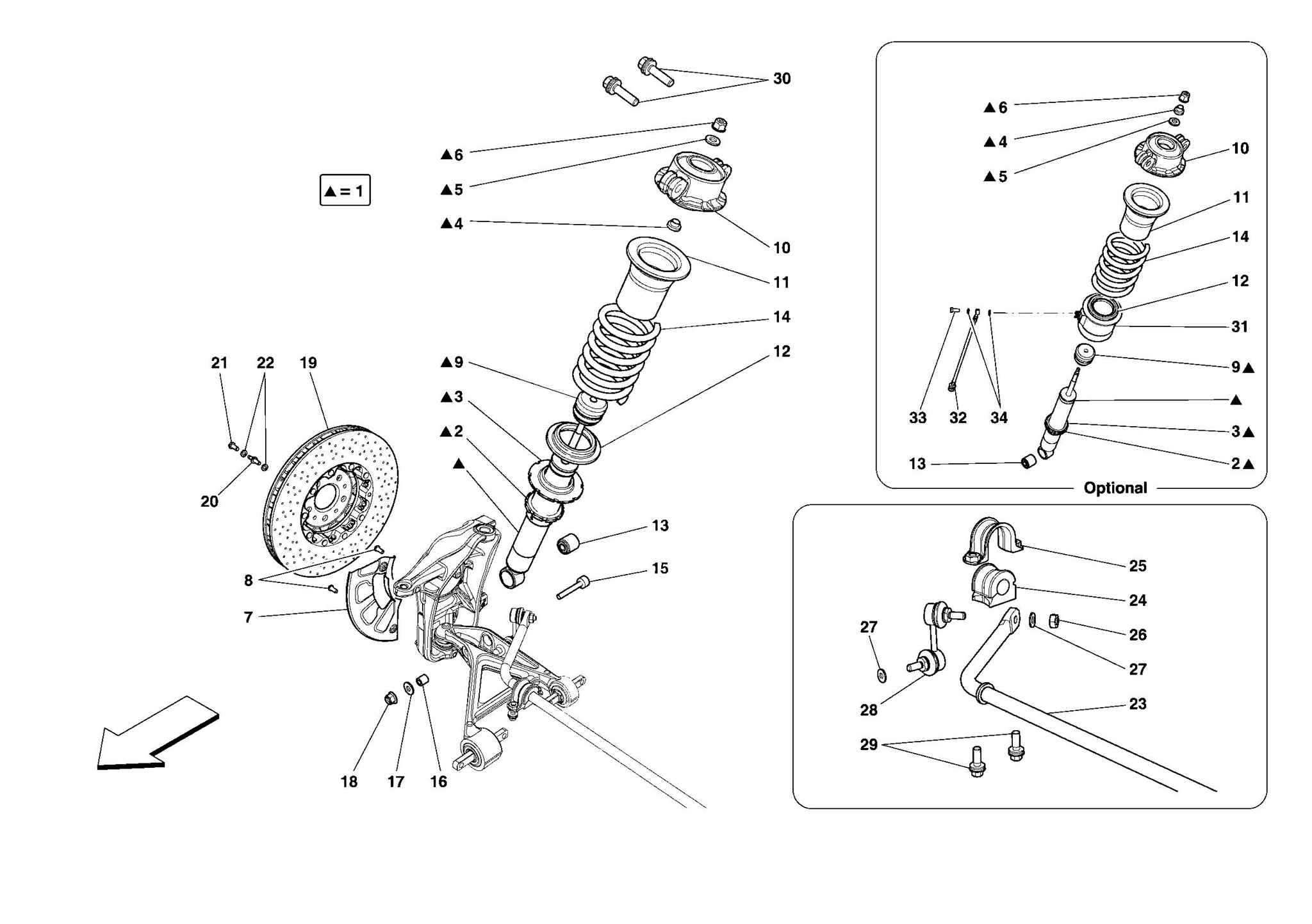 0034 - FRONT SUSPENSION - SHOCK ABSORBER AND BRAKE DISC