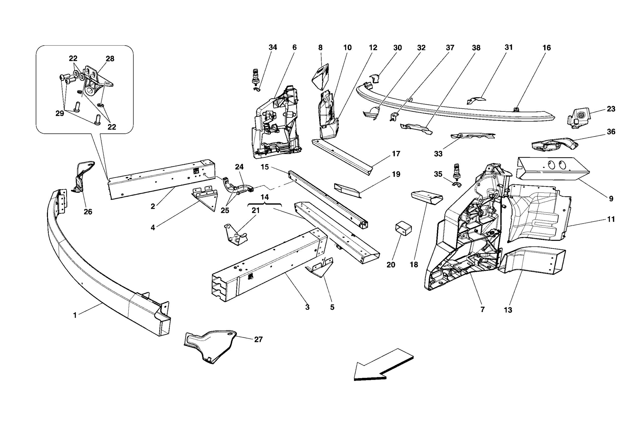 0102 - CHASSIS - STRUCTURE, FRONT ELEMENTS AND PANELS