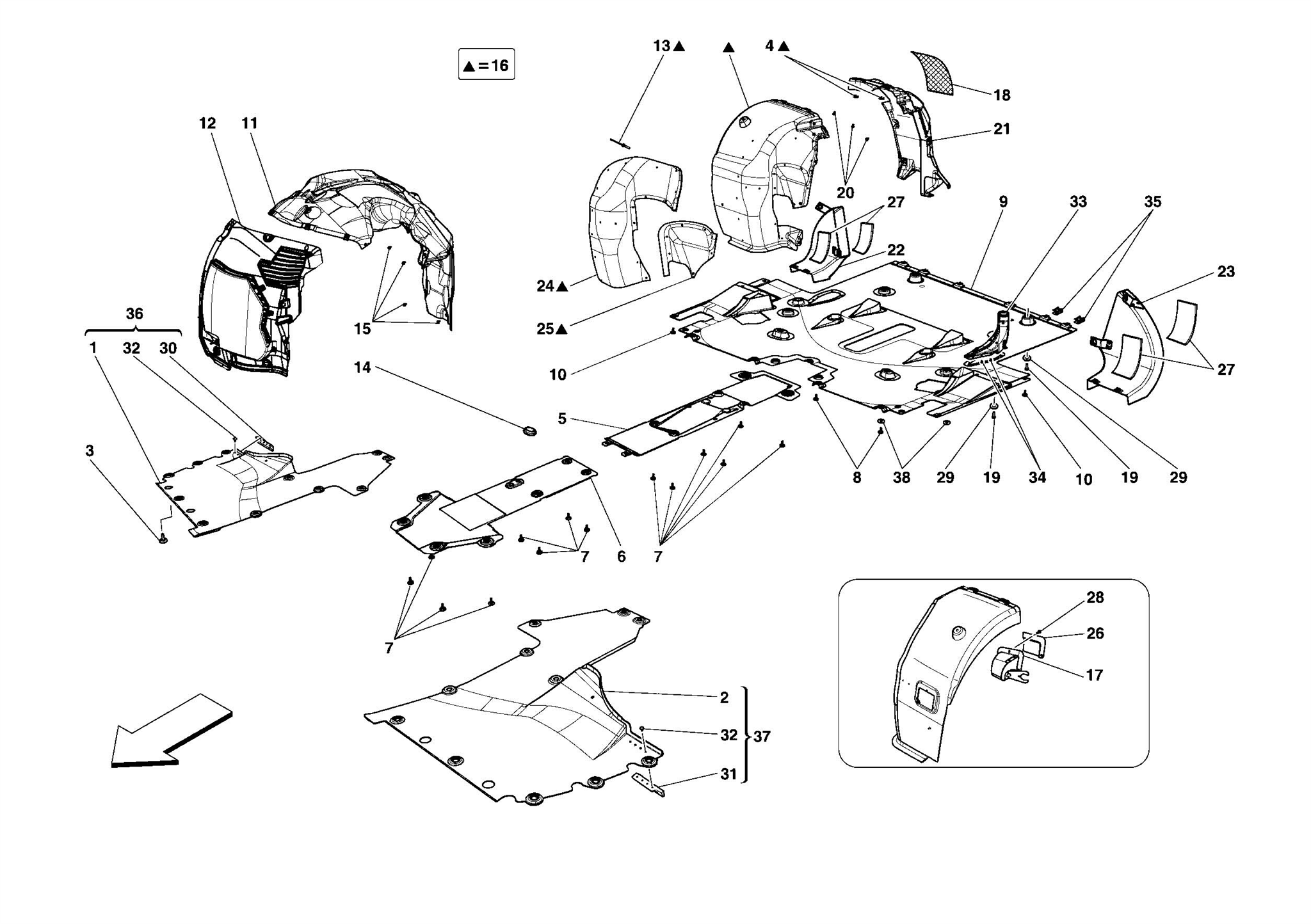 0105 - FLAT UNDERTRAY AND WHEELHOUSES