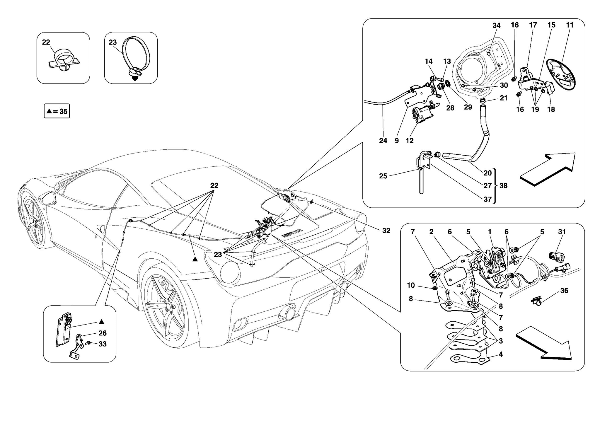 0112 - ENGINE COMPARTMENT LID AND FUEL FILLER FLAP OPENING MECHANISMS