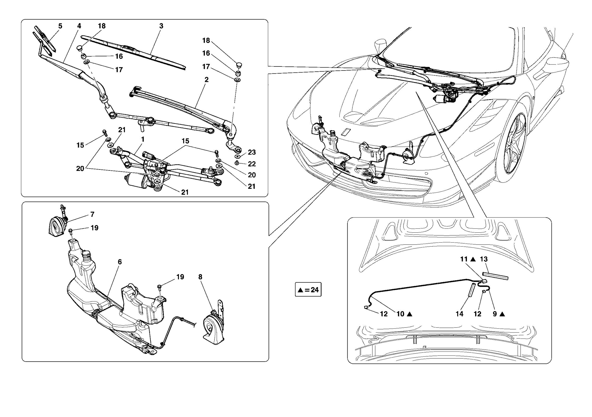 0126 - WINDSCREEN WIPER, WINDSCREEN WASHER AND HORNS