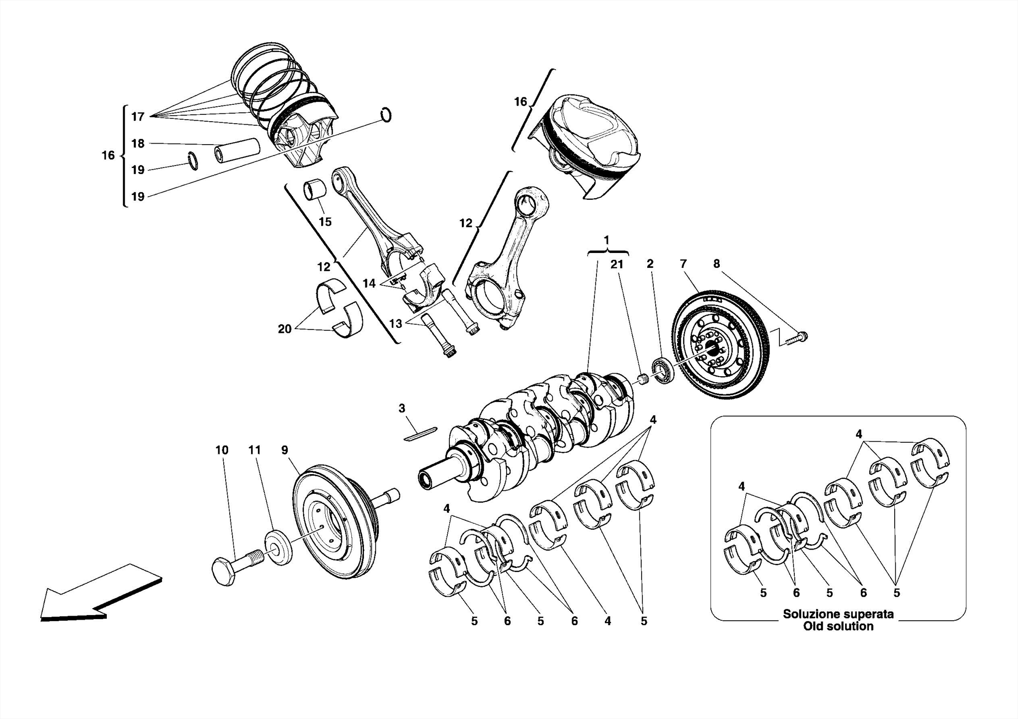 0002 - CRANKSHAFT - CONNECTING RODS AND PISTONS