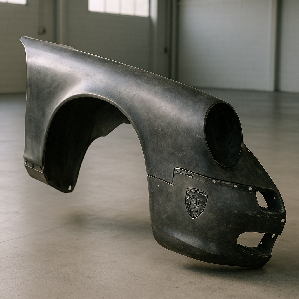 Used Porsche outer body panel in warehouse